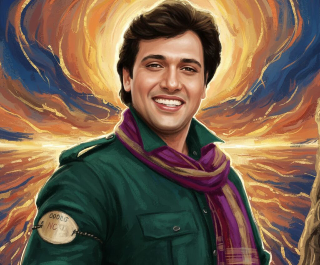 गोविंदा_कुली_नंबर_वन_सिनेमैटिक_इलस्ट्रेशन