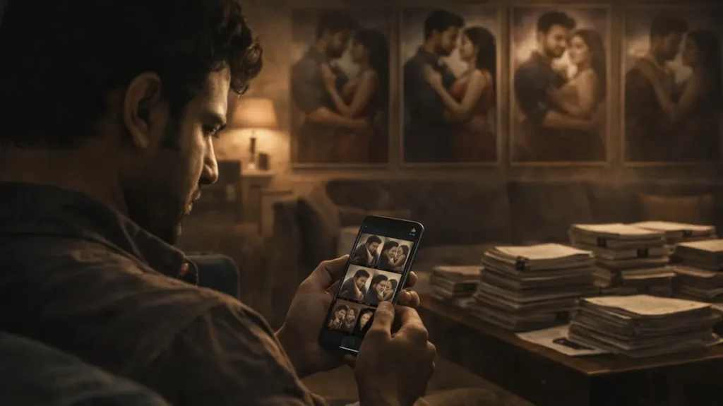 मोबाइल पर एक जैसी फिल्मों को देखते हुए परेशान दर्शक