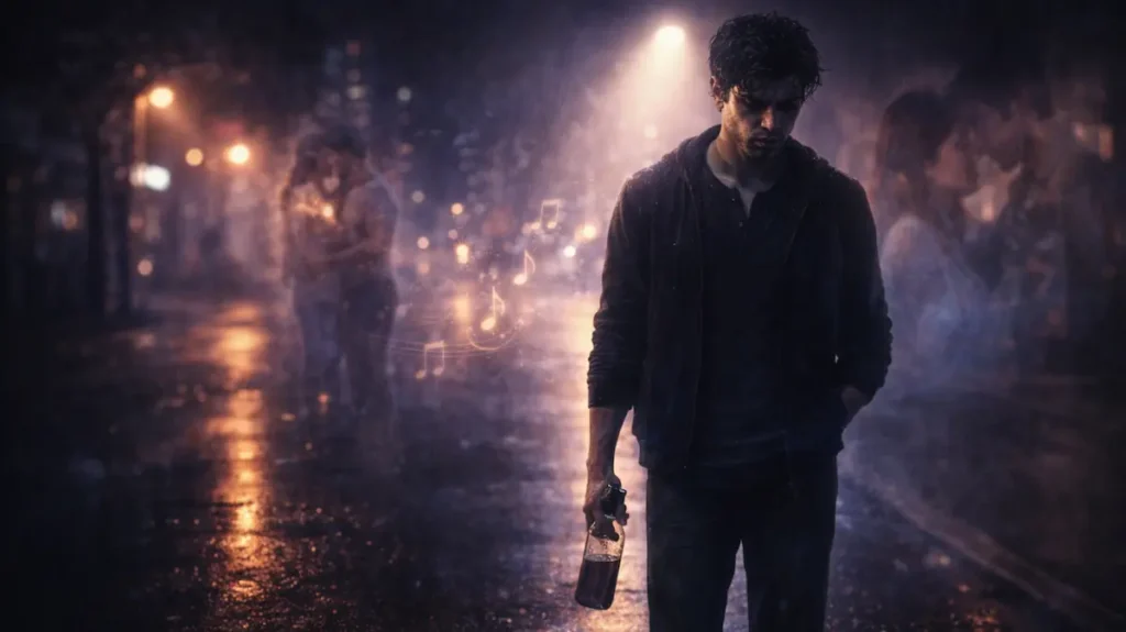 बारिश में चलता टूटा दिल और खूबसूरत ग़म का असर