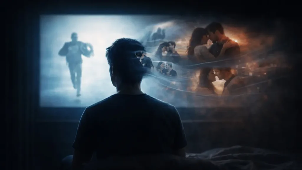 नौजवान स्क्रीन की रौशनी में फिल्मी असर में डूबा हुआ