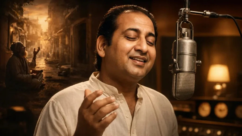 स्टूडियो में गाता हुआ शख़्स, दिल को छू लेने वाला सुकून भरा लम्हा