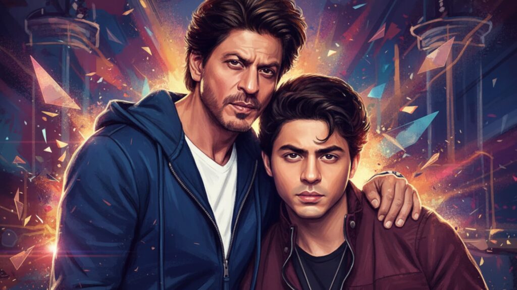 शाहरुख़ खान और आर्यन खान कलात्मक चित्रण