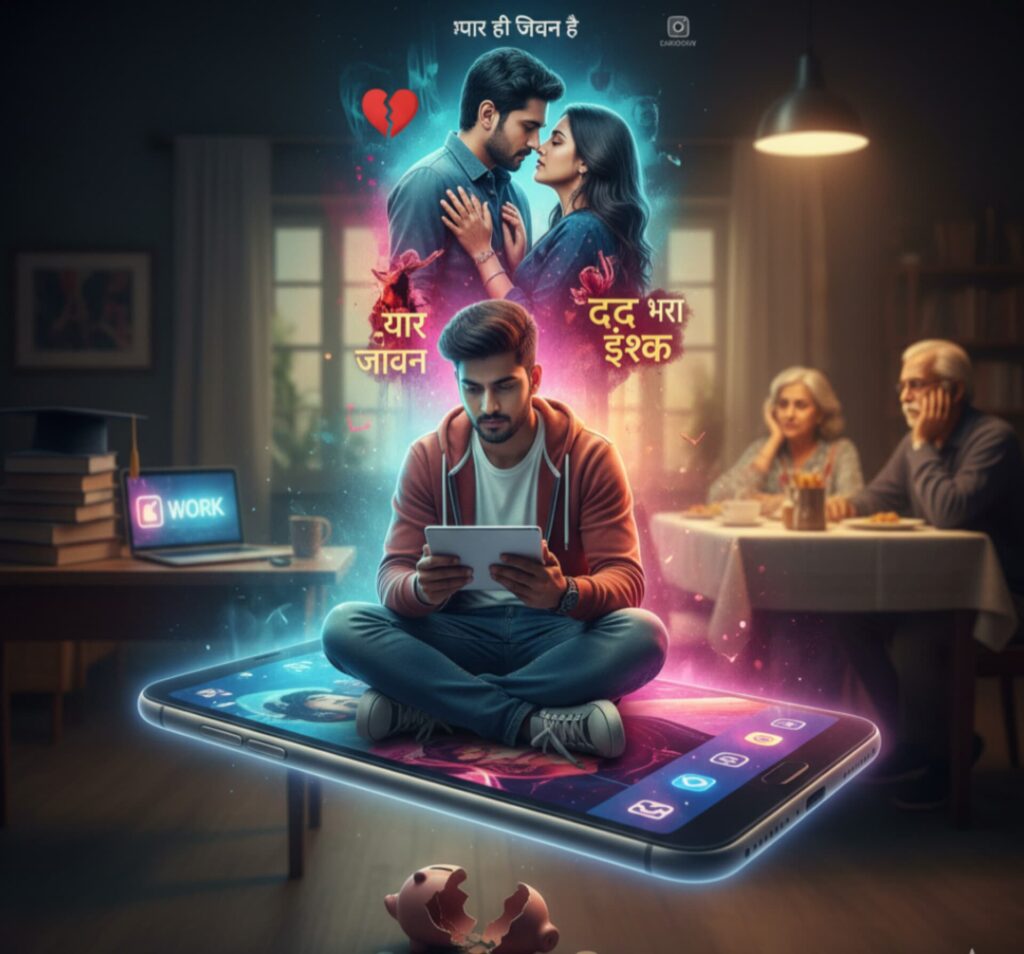 युवा प्रेम नाटक (लव ड्रामा) से प्रभावित होकर करियर और परिवार की जिम्मेदारियों को भूल रहा है।