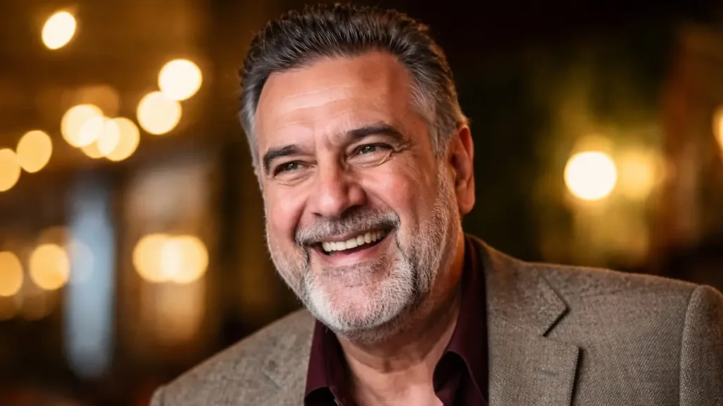 मुस्कुराते हुए एक अनुभवी शख्स के चेहरे पर सुकून और तजुर्बे की झलक