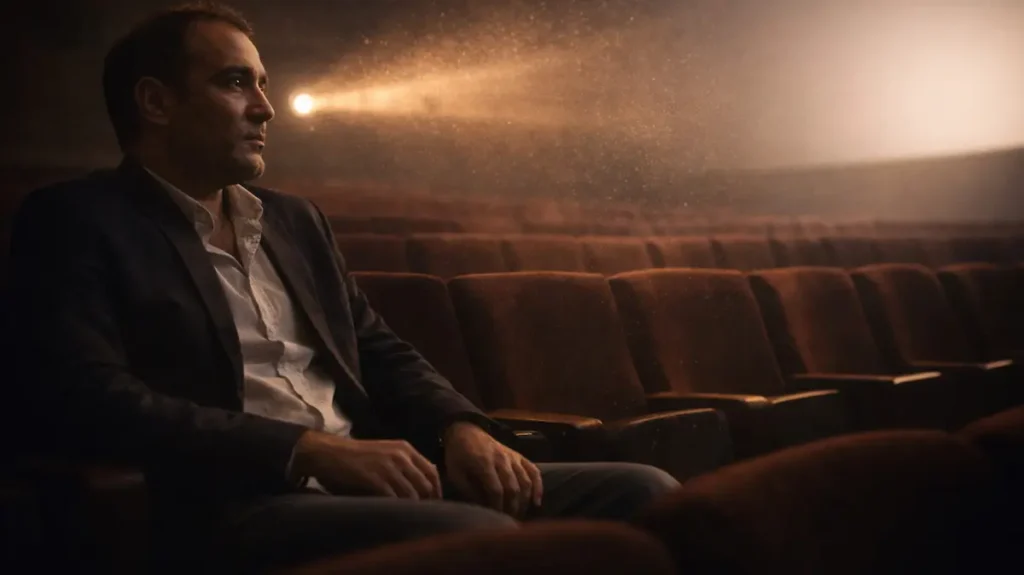 सूने सिनेमाघर में बैठा एक शख़्स, टूटते करियर और वक़्त के गुज़रने का एहसास