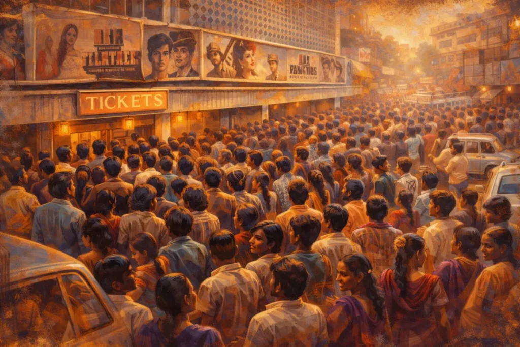 90 के दशक में पुराने सिनेमा हॉल का मज़ा और टिकट काउंटर की भीड़