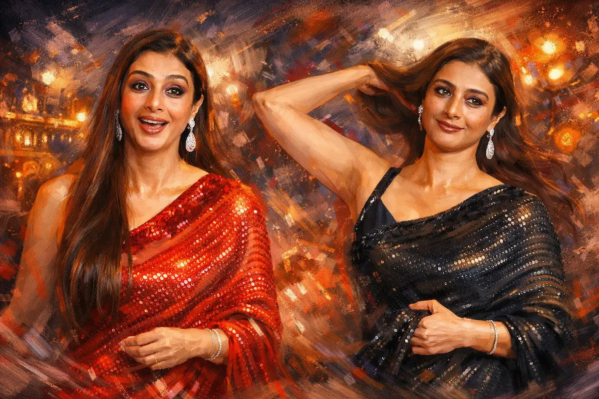 बॉलीवुड एक्ट्रेस तब्बू का सिनेमैटिक इलस्ट्रेशन