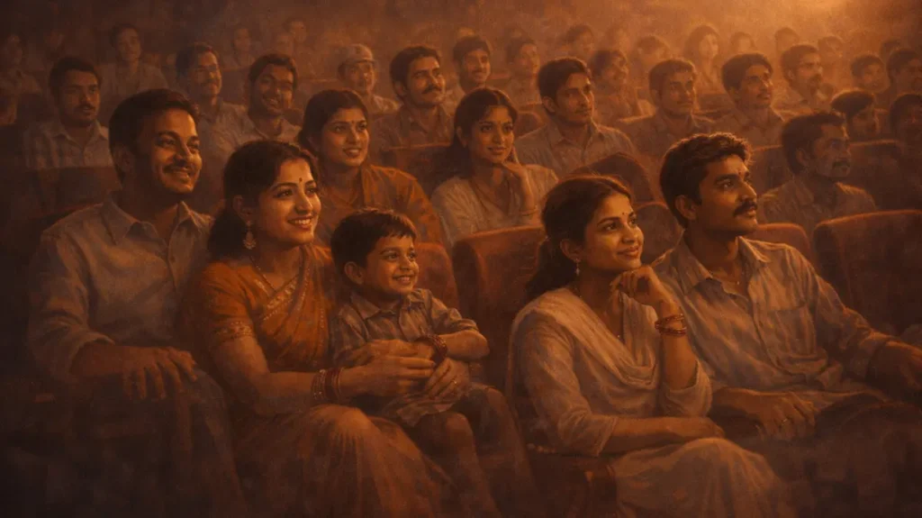 अस्सी के दशक में सिनेमा हॉल के भीतर बैठे भारतीय दर्शक