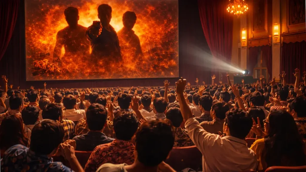 90s बॉलीवुड में सिनेमा हॉल का जोशीला माहौल