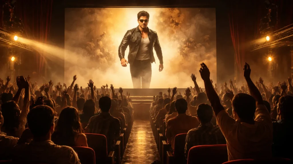 सिंगल स्क्रीन सिनेमा हॉल में हीरो की एंट्री पर जोश में तालियाँ बजाते दर्शक