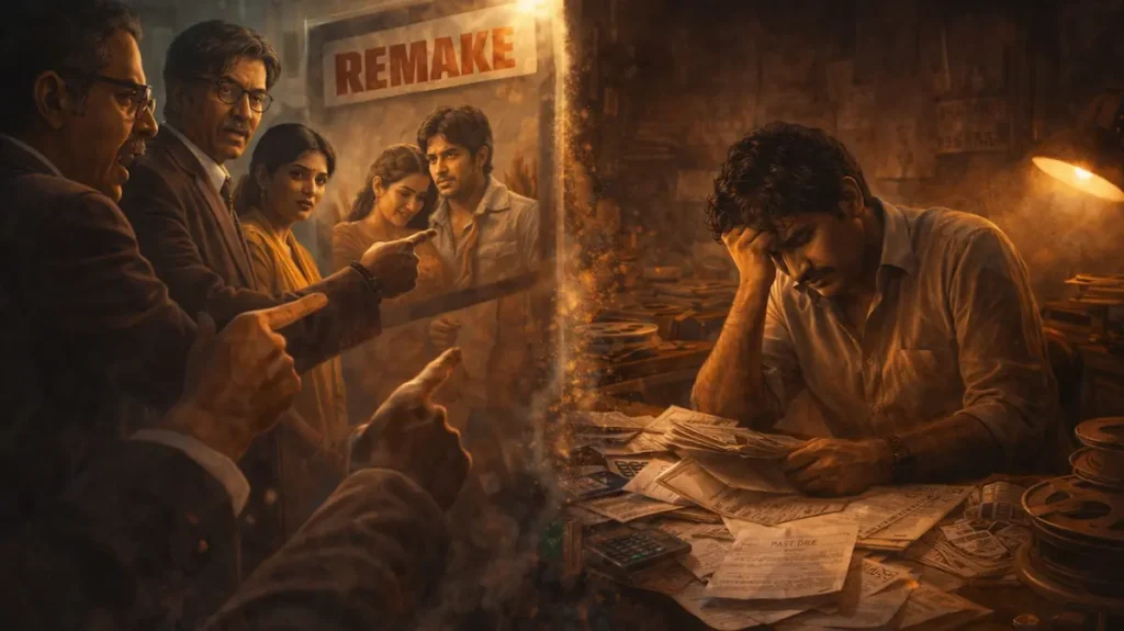रीमेक पर सवाल उठाते लोग और पीछे जूझता फिल्मकार का सख्त मंज़र