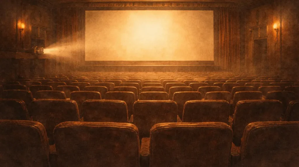 शो के बाद ख़ामोश पड़ी सिनेमा हॉल की कतारें, परदे की मद्धम रौशनी और हवा में तैरती यादें