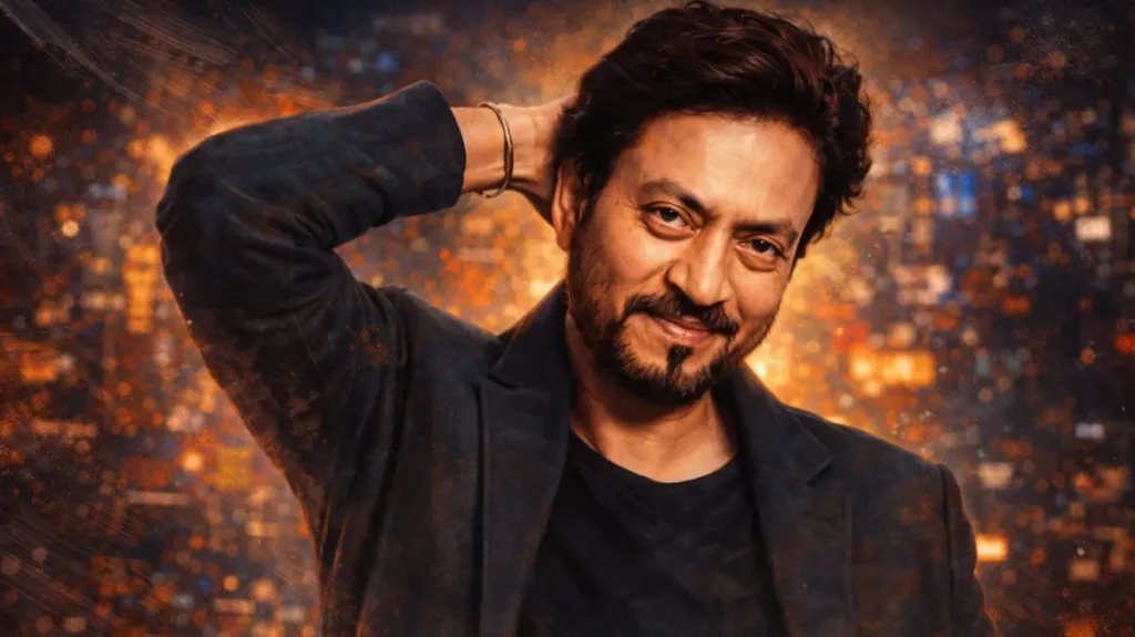 सिनेमैटिक रोशनी में इरफ़ान ख़ान का सॉफ्ट पोर्ट्रेट