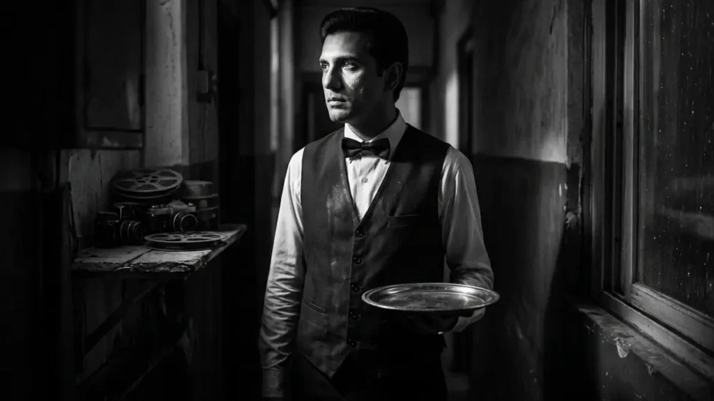 खामोश गलियारे में खड़ा एक अनुभवी कलाकार अपने सफ़र के बारे में सोचता हुआ