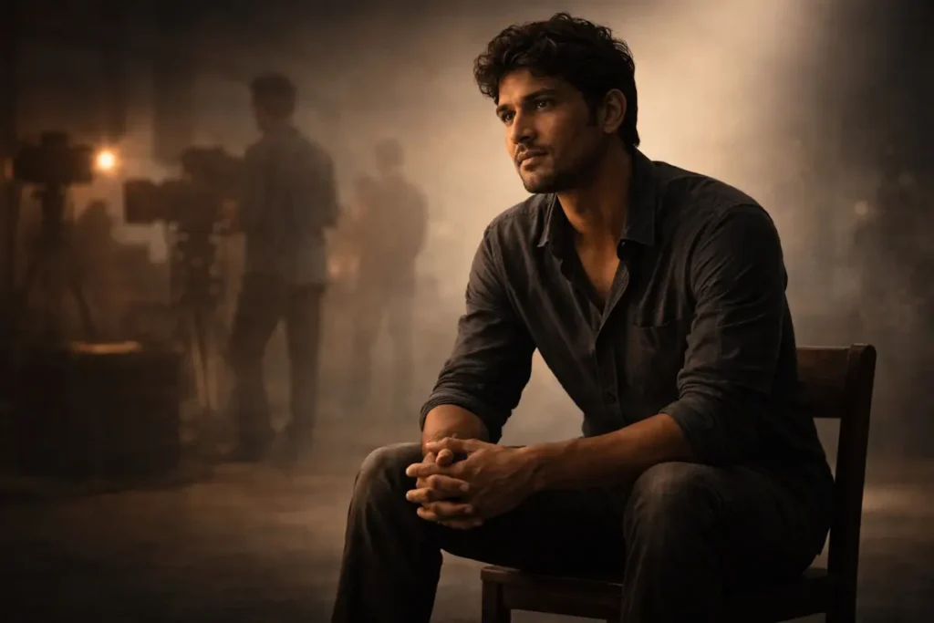 खामोश बैठा एक शख़्स, चेहरे पर सुकून और तजुर्बे की झलक