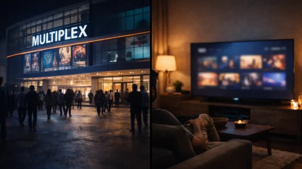 रात का मल्टीप्लेक्स और घर का टीवी सेटअप, एक ही फ्रेम में दो अलग तजुर्बे
