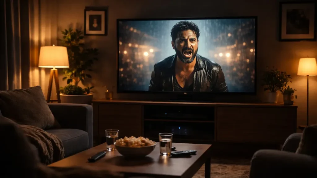 घर के टीवी पर सिनेमा चलता दमदार अभिनय