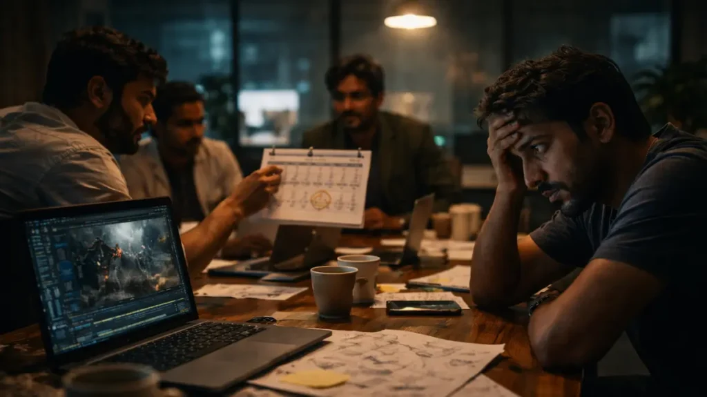 डेडलाइन नोट्स से घिरा बॉलीवुड वीएफएक्स वर्कफ़्लो