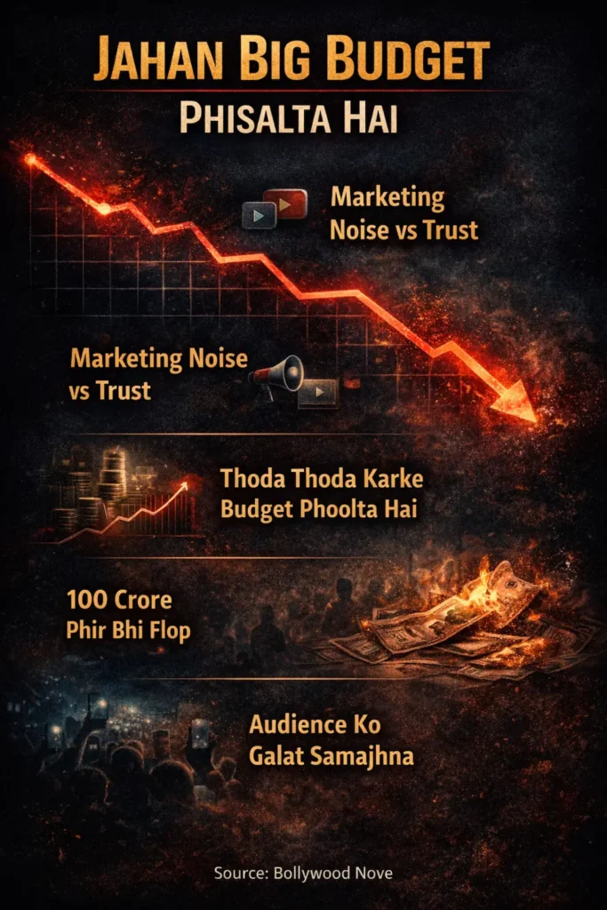 गिरता हुआ ग्राफ़, जलता पैसा और भीड़ की परछाइयों के साथ सिनेमैटिक इन्फ़ोग्राफ़िक