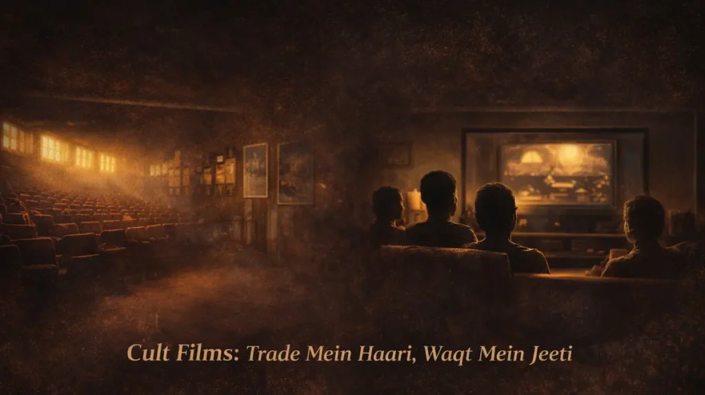 पुराने सिनेमाघर से घर के टीवी तक वक़्त के साथ फ़िल्म की क़दर बदलते हुए दिखाता सिनेमैटिक दृश्य