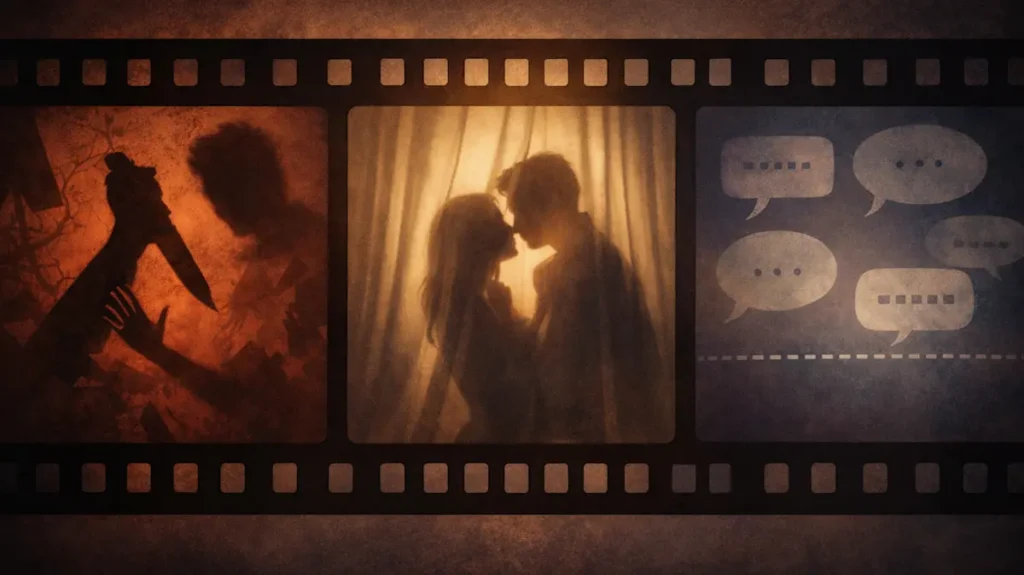 फ़िल्मी कंटेंट की सीमाओं को दिखाता प्रतीकात्मक दृश्य