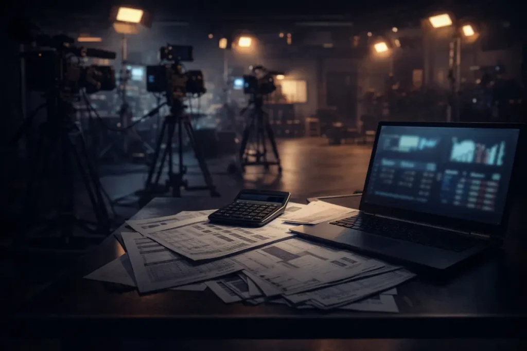 TV Show Business Model India में प्रोडक्शन खर्च और सेटअप का मंज़र