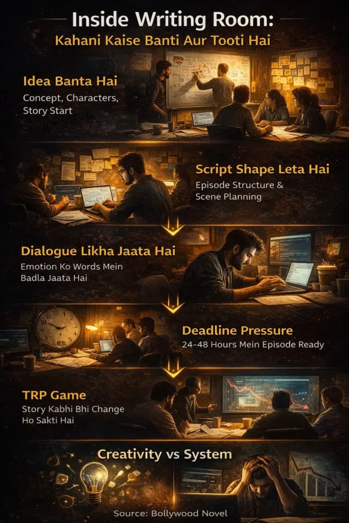 टीवी राइटिंग रूम के प्रोसेस और दबाव का विज़ुअल मंजर