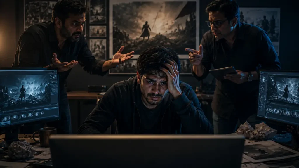 भारी pressure में घिरा परेशान VFX आर्टिस्ट