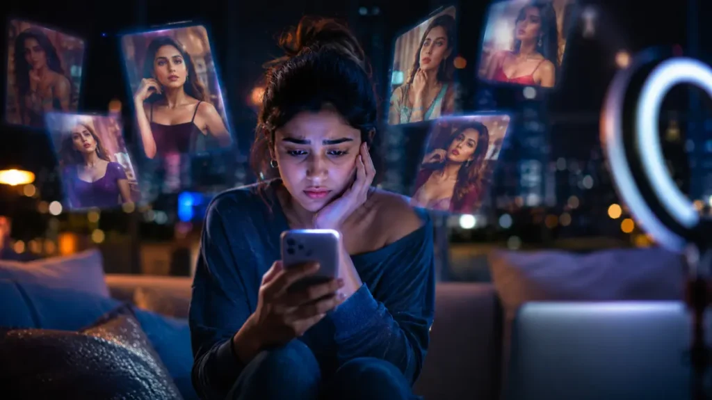 सोशल मीडिया के हुस्न पैमानों के दबाव में एक लड़की
